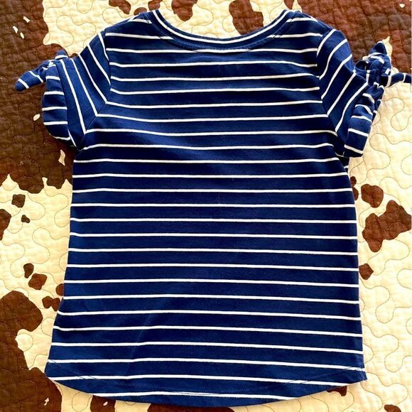Little Girls Blue Striped 4T Cat & Jack Shirt - Picture 2 of 2
